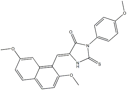 5-[(2,7-dimethoxy-1-naphthyl)methylene]-3-(4-methoxyphenyl)-2-thioxo-4-imidazolidinone 结构式