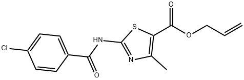 allyl 2-[(4-chlorobenzoyl)amino]-4-methyl-1,3-thiazole-5-carboxylate 结构式