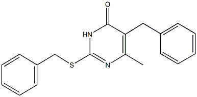 5-benzyl-2-(benzylsulfanyl)-6-methyl-4(3H)-pyrimidinone 结构式