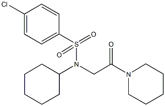 4-chloro-N-cyclohexyl-N-[2-oxo-2-(1-piperidinyl)ethyl]benzenesulfonamide 结构式