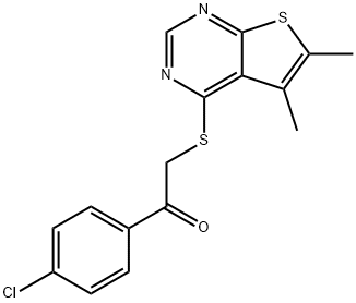 1-(4-chlorophenyl)-2-[(5,6-dimethylthieno[2,3-d]pyrimidin-4-yl)sulfanyl]ethanone 结构式