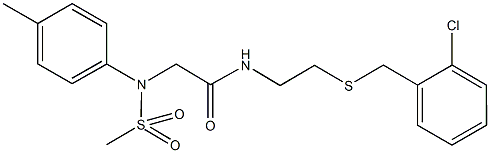 N-{2-[(2-chlorobenzyl)sulfanyl]ethyl}-2-[4-methyl(methylsulfonyl)anilino]acetamide 结构式