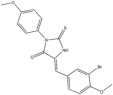 5-(3-bromo-4-methoxybenzylidene)-3-(4-methoxyphenyl)-2-thioxo-4-imidazolidinone 结构式