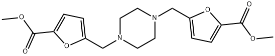 methyl 5-[(4-{[5-(methoxycarbonyl)-2-furyl]methyl}-1-piperazinyl)methyl]-2-furoate 结构式