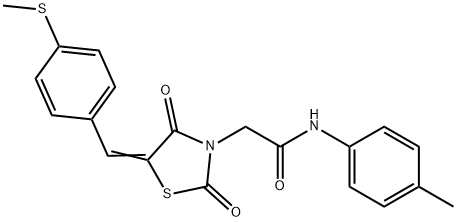 N-(4-methylphenyl)-2-{5-[4-(methylsulfanyl)benzylidene]-2,4-dioxo-1,3-thiazolidin-3-yl}acetamide 结构式