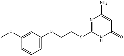 6-amino-2-{[2-(3-methoxyphenoxy)ethyl]sulfanyl}-4(1H)-pyrimidinone 结构式