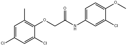 N-(3-chloro-4-methoxyphenyl)-2-(2,4-dichloro-6-methylphenoxy)acetamide 结构式