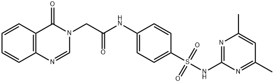 N-(4-{[(4,6-dimethyl-2-pyrimidinyl)amino]sulfonyl}phenyl)-2-(4-oxo-3(4H)-quinazolinyl)acetamide 结构式