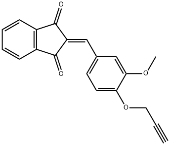 2-[3-methoxy-4-(2-propynyloxy)benzylidene]-1H-indene-1,3(2H)-dione 结构式