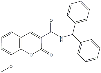 N-benzhydryl-8-methoxy-2-oxo-2H-chromene-3-carboxamide 结构式