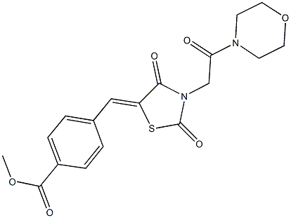 methyl 4-({3-[2-(4-morpholinyl)-2-oxoethyl]-2,4-dioxo-1,3-thiazolidin-5-ylidene}methyl)benzoate 结构式