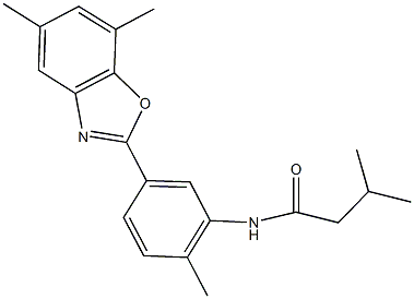 N-[5-(5,7-dimethyl-1,3-benzoxazol-2-yl)-2-methylphenyl]-3-methylbutanamide 结构式