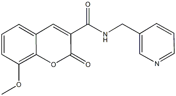 8-methoxy-2-oxo-N-(3-pyridinylmethyl)-2H-chromene-3-carboxamide 结构式