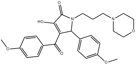 3-hydroxy-4-(4-methoxybenzoyl)-5-(4-methoxyphenyl)-1-[3-(4-morpholinyl)propyl]-1,5-dihydro-2H-pyrrol-2-one 结构式