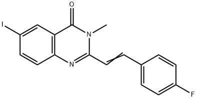 2-[2-(4-fluorophenyl)vinyl]-6-iodo-3-methyl-4(3H)-quinazolinone 结构式