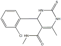 4-(2-chlorophenyl)-N,6-dimethyl-2-thioxo-1,2,3,4-tetrahydro-5-pyrimidinecarboxamide 结构式