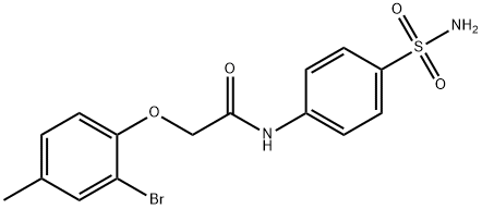 N-[4-(aminosulfonyl)phenyl]-2-(2-bromo-4-methylphenoxy)acetamide 结构式