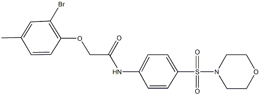 2-(2-bromo-4-methylphenoxy)-N-[4-(4-morpholinylsulfonyl)phenyl]acetamide 结构式