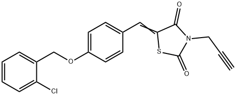 5-{4-[(2-chlorobenzyl)oxy]benzylidene}-3-(2-propynyl)-1,3-thiazolidine-2,4-dione 结构式