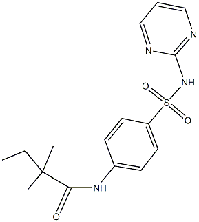 2,2-dimethyl-N-{4-[(2-pyrimidinylamino)sulfonyl]phenyl}butanamide 结构式