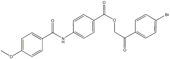 2-(4-bromophenyl)-2-oxoethyl 4-[(4-methoxybenzoyl)amino]benzoate 结构式