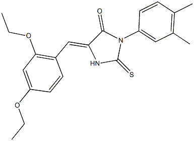 5-(2,4-diethoxybenzylidene)-3-(3,4-dimethylphenyl)-2-thioxo-4-imidazolidinone 结构式