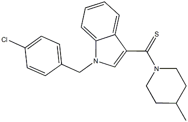 1-(4-chlorobenzyl)-3-[(4-methyl-1-piperidinyl)carbothioyl]-1H-indole 结构式