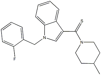 1-(2-fluorobenzyl)-3-[(4-methyl-1-piperidinyl)carbothioyl]-1H-indole 结构式