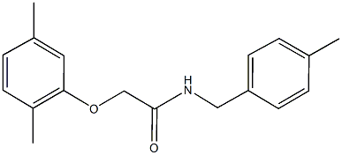 2-(2,5-dimethylphenoxy)-N-(4-methylbenzyl)acetamide 结构式