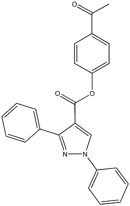 4-acetylphenyl 1,3-diphenyl-1H-pyrazole-4-carboxylate 结构式