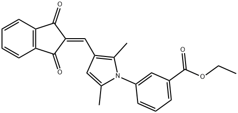 ethyl 3-{3-[(1,3-dioxo-1,3-dihydro-2H-inden-2-ylidene)methyl]-2,5-dimethyl-1H-pyrrol-1-yl}benzoate 结构式