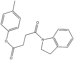 4-methylphenyl 4-(2,3-dihydro-1H-indol-1-yl)-4-oxobutanoate 结构式