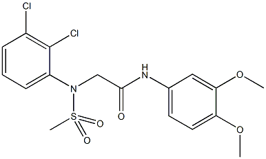 2-[2,3-dichloro(methylsulfonyl)anilino]-N-(3,4-dimethoxyphenyl)acetamide 结构式