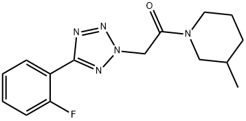 1-{[5-(2-fluorophenyl)-2H-tetraazol-2-yl]acetyl}-3-methylpiperidine 结构式