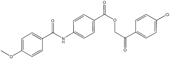 2-(4-chlorophenyl)-2-oxoethyl 4-[(4-methoxybenzoyl)amino]benzoate 结构式