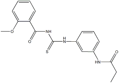 N-[3-({[(2-methoxybenzoyl)amino]carbothioyl}amino)phenyl]propanamide 结构式
