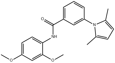 N-(2,4-dimethoxyphenyl)-3-(2,5-dimethyl-1H-pyrrol-1-yl)benzamide 结构式