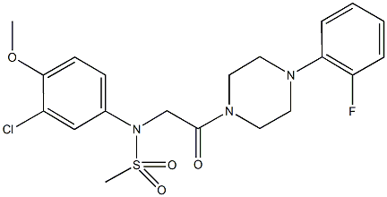 N-(3-chloro-4-methoxyphenyl)-N-{2-[4-(2-fluorophenyl)-1-piperazinyl]-2-oxoethyl}methanesulfonamide 结构式