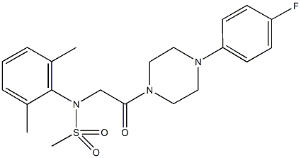 N-(2,6-dimethylphenyl)-N-{2-[4-(4-fluorophenyl)-1-piperazinyl]-2-oxoethyl}methanesulfonamide 结构式