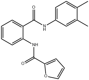 N-{2-[(3,4-dimethylanilino)carbonyl]phenyl}-2-furamide 结构式