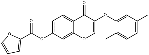 3-(2,5-dimethylphenoxy)-4-oxo-4H-chromen-7-yl 2-furoate 结构式