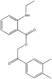 2-(3,4-dimethylphenyl)-2-oxoethyl 2-(ethylamino)benzoate 结构式