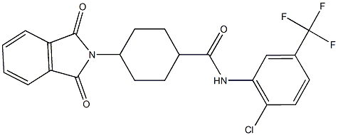 N-[2-chloro-5-(trifluoromethyl)phenyl]-4-(1,3-dioxo-1,3-dihydro-2H-isoindol-2-yl)cyclohexanecarboxamide 结构式