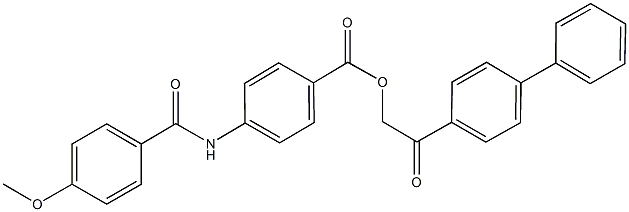 2-[1,1'-biphenyl]-4-yl-2-oxoethyl 4-[(4-methoxybenzoyl)amino]benzoate 结构式
