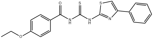 N-{[4-(ethyloxy)phenyl]carbonyl}-N'-(4-phenyl-1,3-thiazol-2-yl)thiourea 结构式