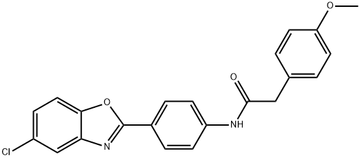 N-[4-(5-chloro-1,3-benzoxazol-2-yl)phenyl]-2-(4-methoxyphenyl)acetamide 结构式