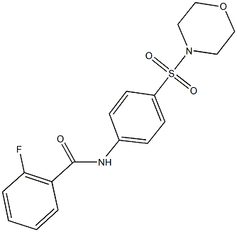 2-fluoro-N-[4-(4-morpholinylsulfonyl)phenyl]benzamide 结构式