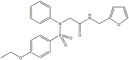 2-{[(4-ethoxyphenyl)sulfonyl]anilino}-N-(2-furylmethyl)acetamide 结构式