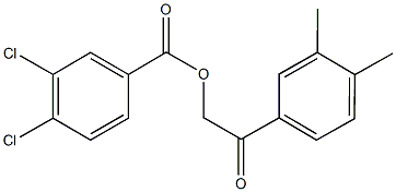 2-(3,4-dimethylphenyl)-2-oxoethyl 3,4-dichlorobenzoate 结构式