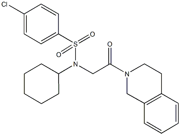 4-chloro-N-cyclohexyl-N-[2-(3,4-dihydro-2(1H)-isoquinolinyl)-2-oxoethyl]benzenesulfonamide 结构式